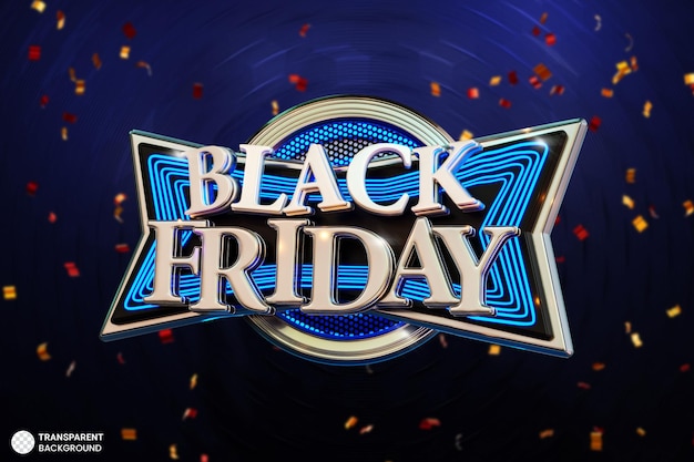 Free PSD black friday sale banner 3d render illustration