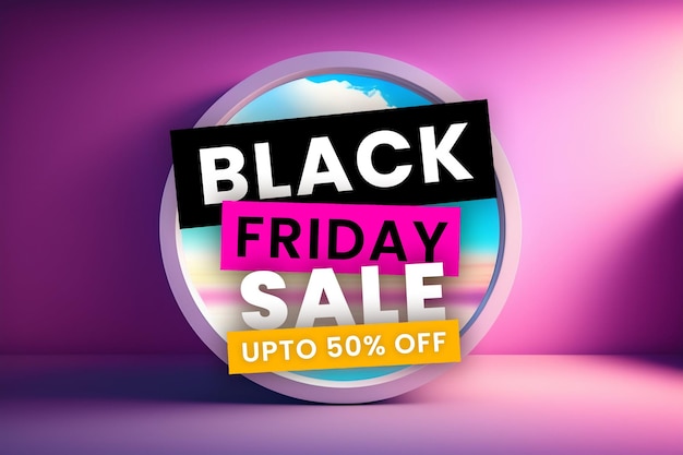 Free PSD black friday sale banner in pink amp black for social media and business purpose