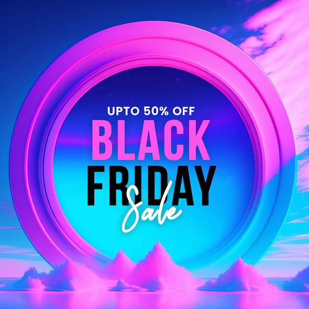 Free PSD black friday sale banner in pink amp black for social media and business purpose