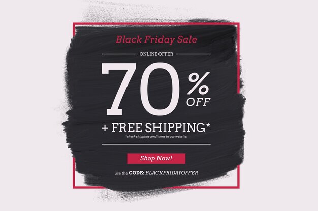 Free PSD black friday sale frame with black paint shape