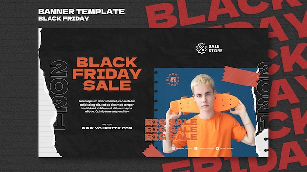 Black friday sale horizontal banner