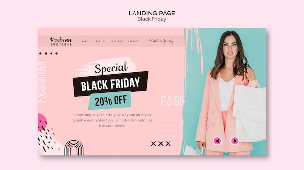 Free PSD black friday sale landing page template