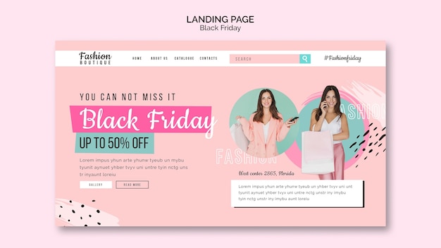 Free PSD black friday sale landing page template