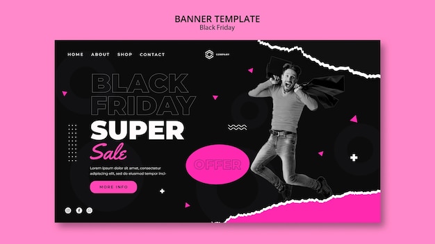 Free PSD black friday sale landing page template