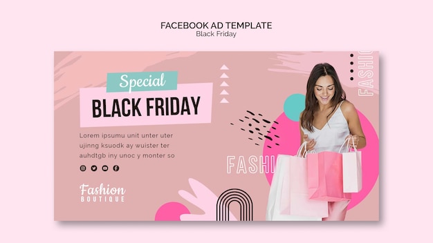 Black friday sale social media promo template