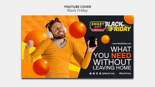 Free PSD black friday sales youtube cover template