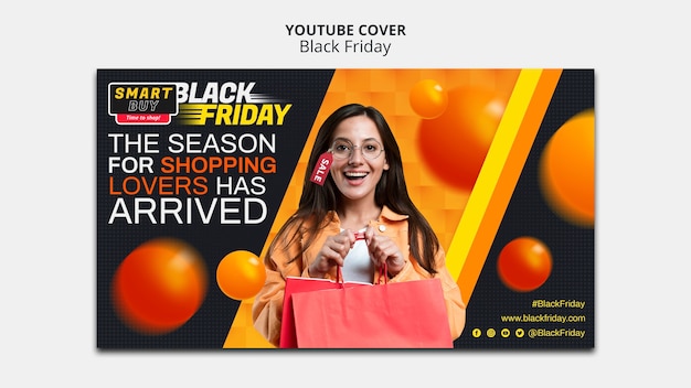 Free PSD black friday sales youtube cover template