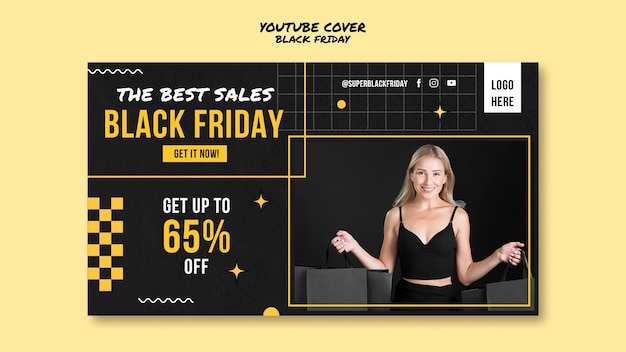 Free PSD black friday sales youtube cover template