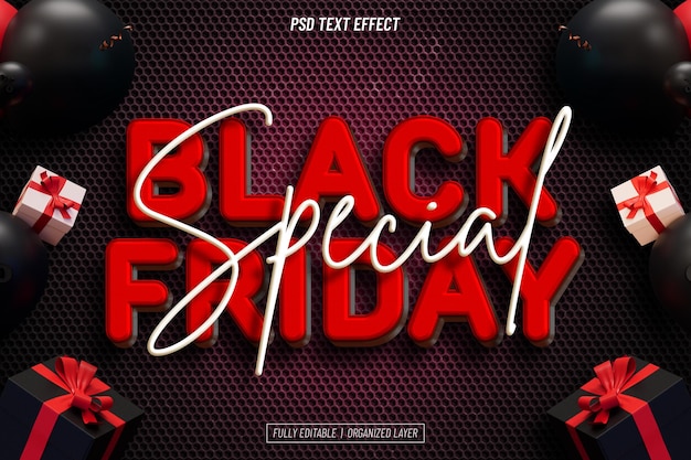 Free PSD black friday special deal text effect