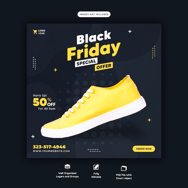 Black friday special offer social media banner template