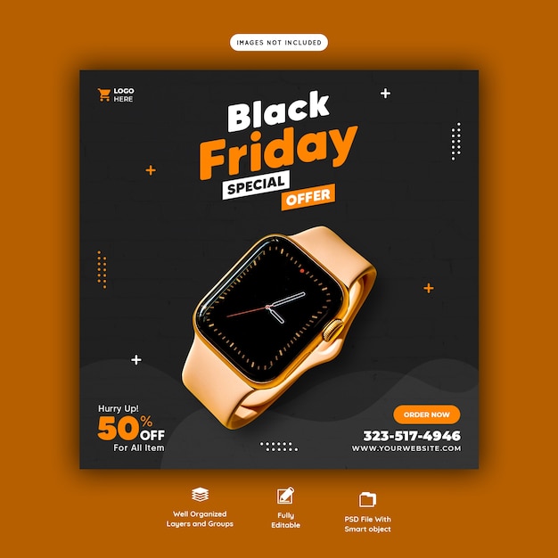 Free PSD black friday special offer social media banner template