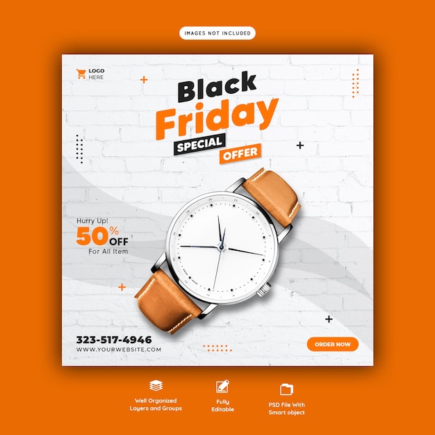 Free PSD black friday special offer social media banner template