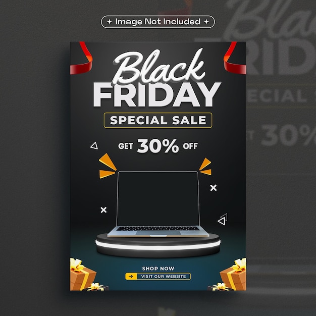 Free PSD black friday special sale flyer design template