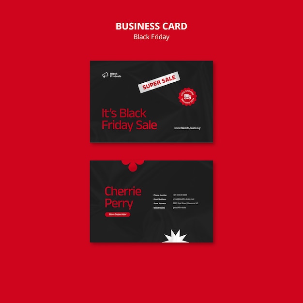 Free PSD black friday super sale business card