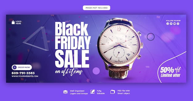 Black Friday super sale facebook cover template