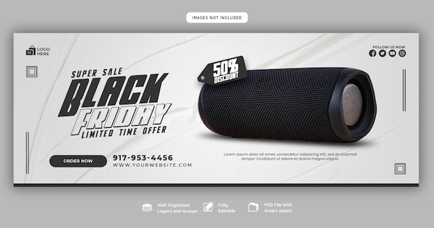 Black Friday super sale facebook cover template