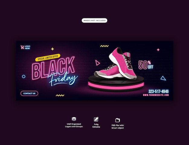 Black Friday super sale facebook cover template