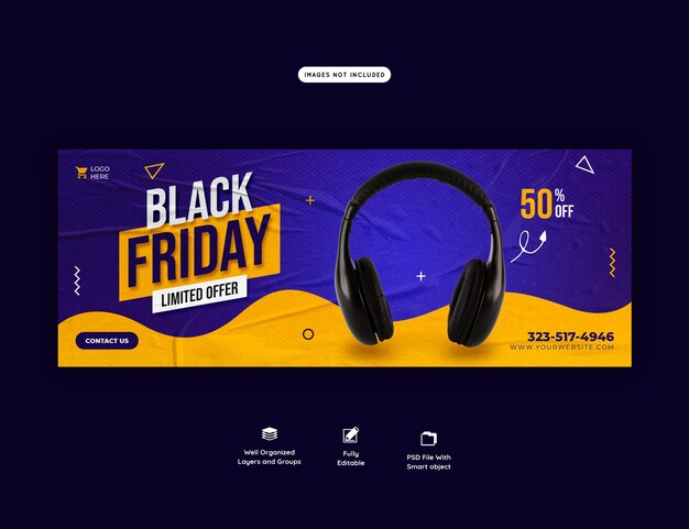 Black Friday super sale facebook cover template