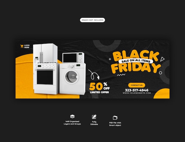 Black Friday super sale Facebook cover template