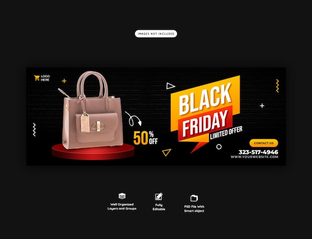 Black Friday super sale Facebook cover template