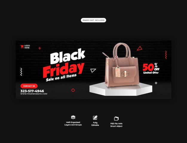 Free PSD black friday super sale facebook cover template