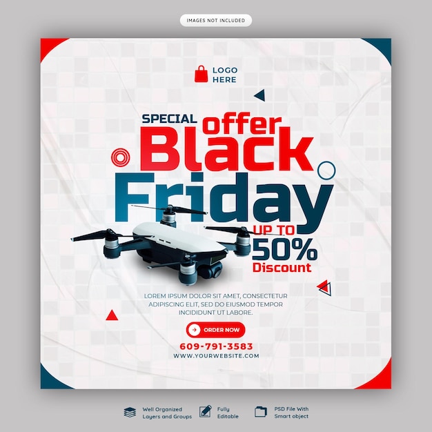 Free PSD black friday super sale social media banner template