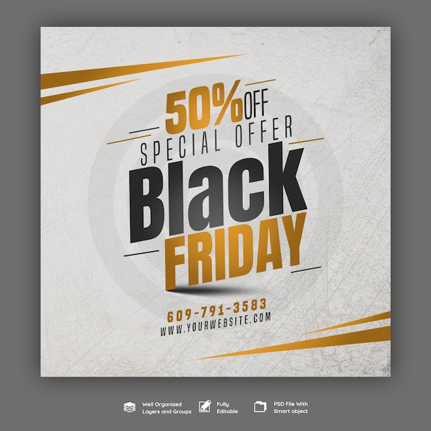 Free PSD black friday super sale social media banner template