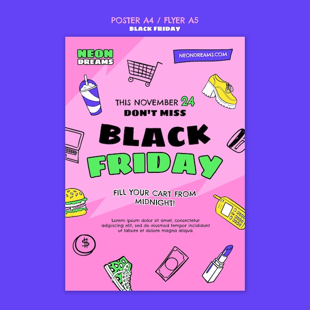 Free PSD black friday template design