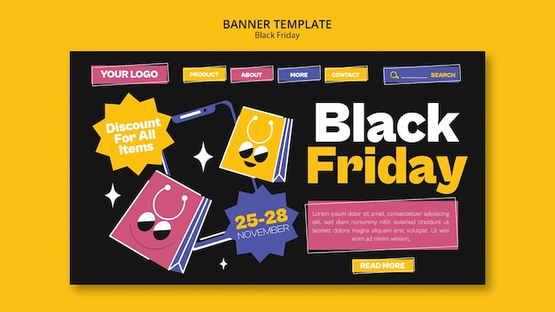 Free PSD black friday template design