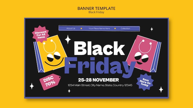 Free PSD black friday template design