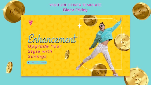 Free PSD black friday youtube cover template