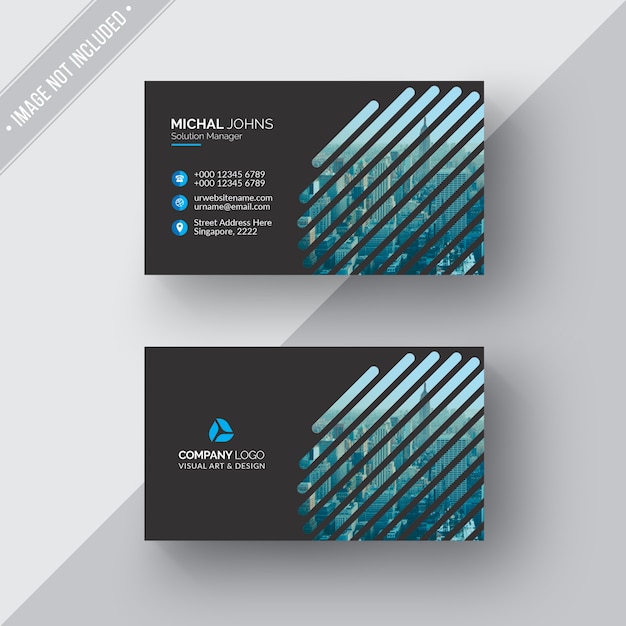 Black geometric business card