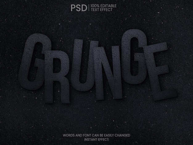 Free PSD black grunge text effect