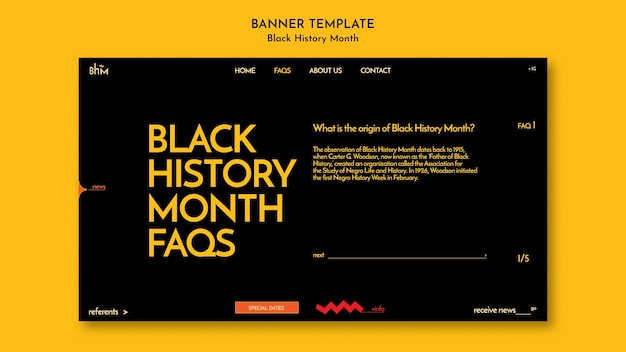 Free PSD black history month banner design