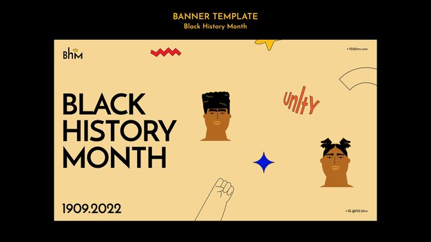 Free PSD black history month banner design