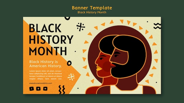 Free PSD black history month banner template