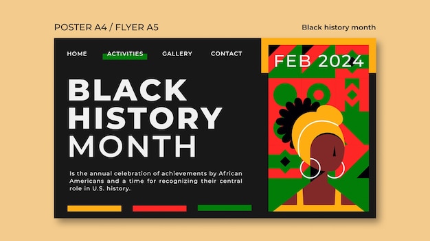 Black history month celebration facebook template