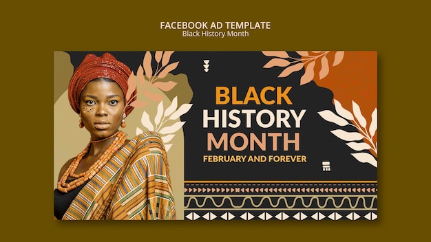 Free PSD black history month celebration facebook template