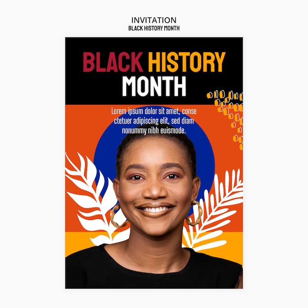 Free PSD black history month celebration  invitation