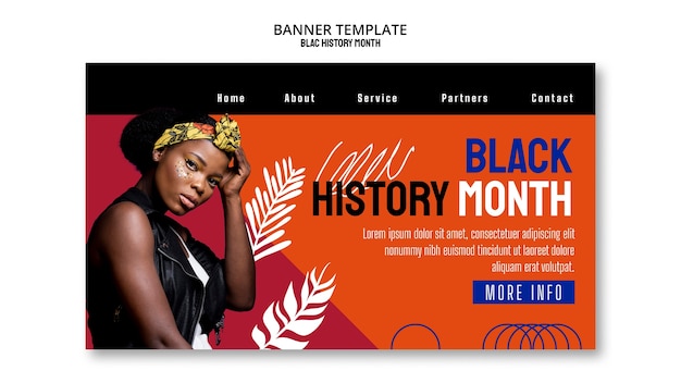 Free PSD black history month celebration landing page