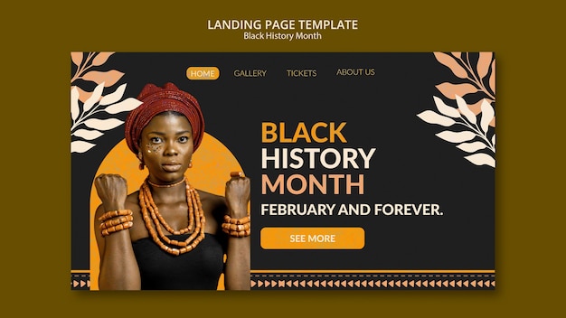 Black history month celebration landing page