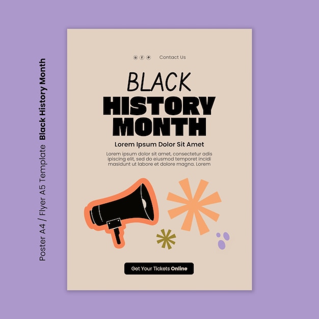 Free PSD black history month celebration poster template