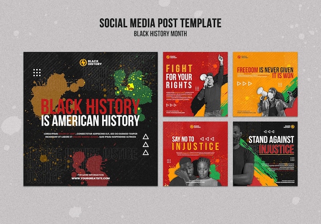 Free PSD black history month instagram post