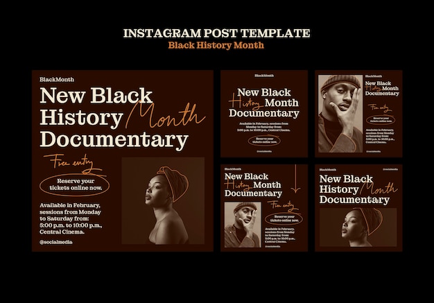 Free PSD black history month  instagram posts