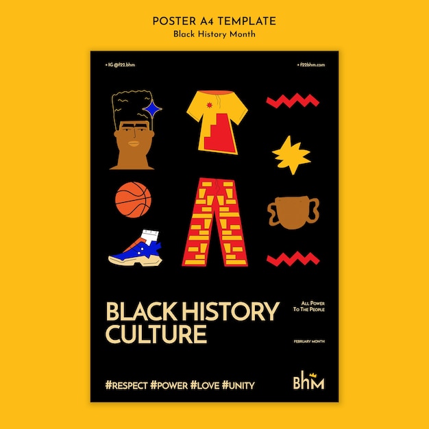 Free PSD black history month poster design