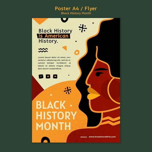 Free PSD black history month poster or flyer template