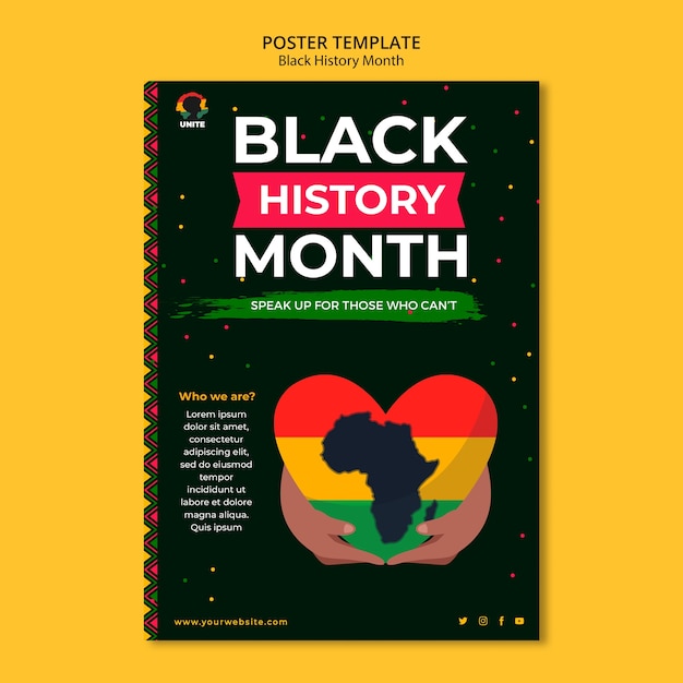 Free PSD black history month poster or flyer template