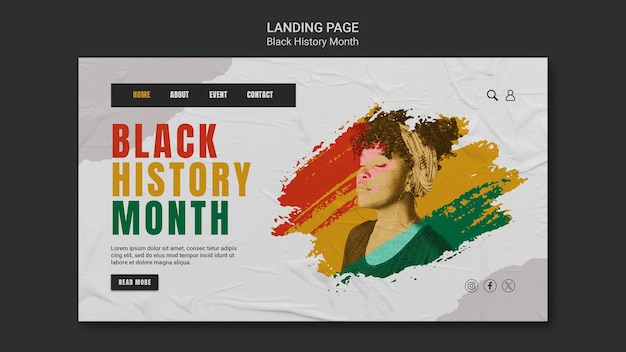 Free PSD black history month template design