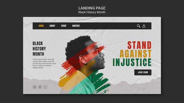 Free PSD black history month template design