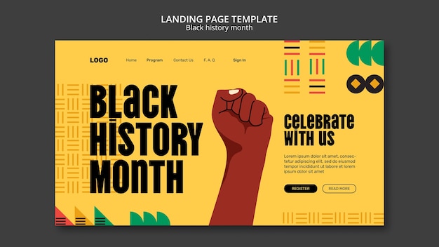 Free PSD black history month template design